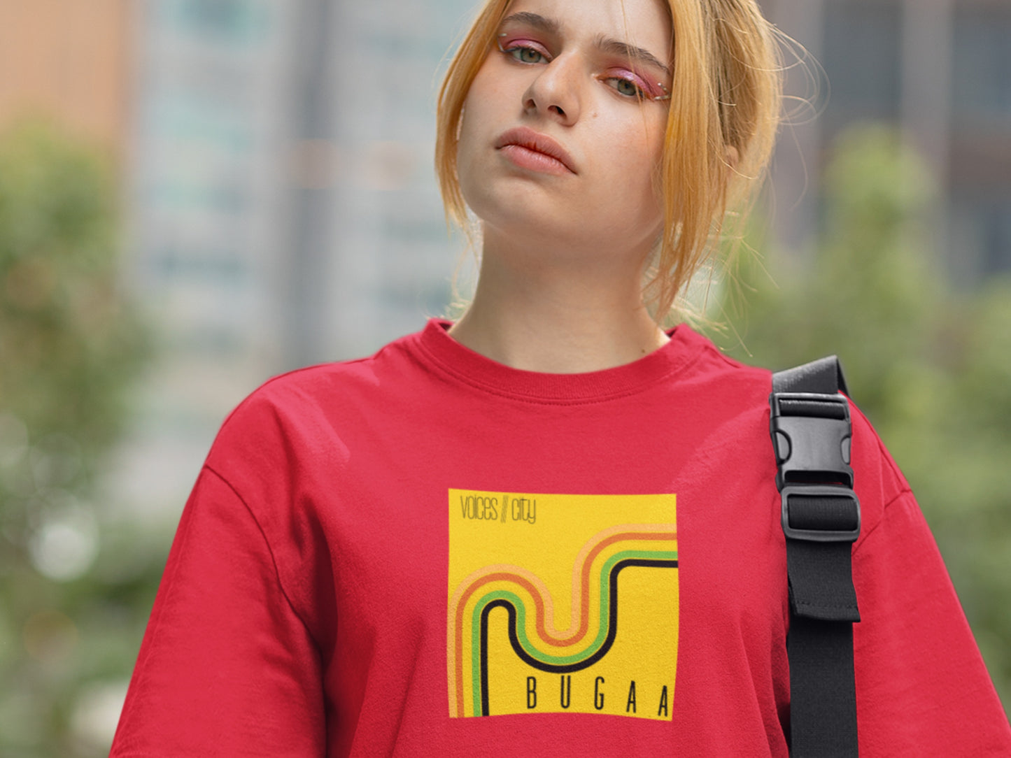 BUGAA.Voices-city.album-cover.red.t-shirt.