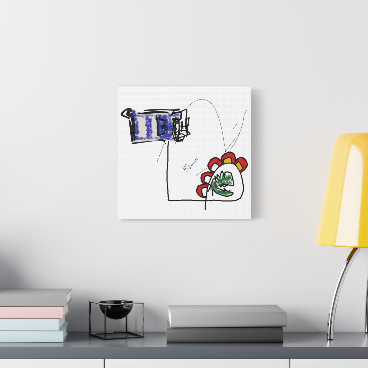 B'dinosaur-Contemporary-Art-Matte-Canvas.Fun-and-Exciting-Abstract-Art!.white-wall.