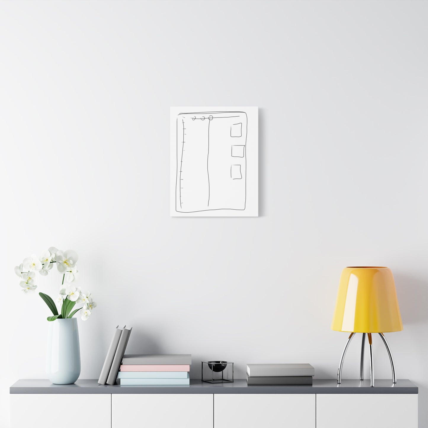 Box-For-Your-Stuff.Contemporary-Art-Matte-Canvas.Simple-Drawing-with-A-Lot-of-Personality.white-wall.