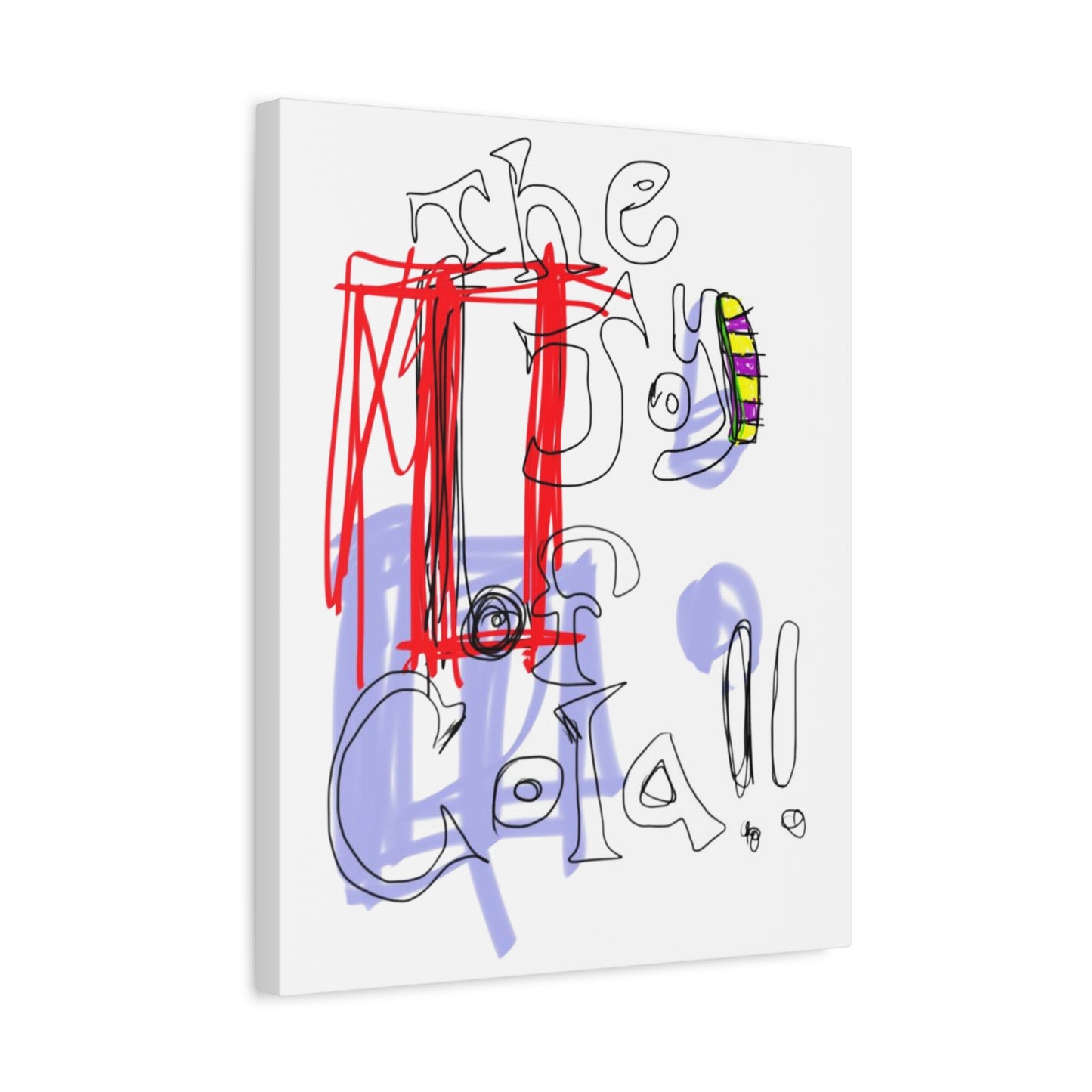 The-Joy-of-Cola.Contemporary-Art-Matte-Canvas.Abstract-Colorful-Layers-And-Lines-And-Soda-Themes.side-view.
