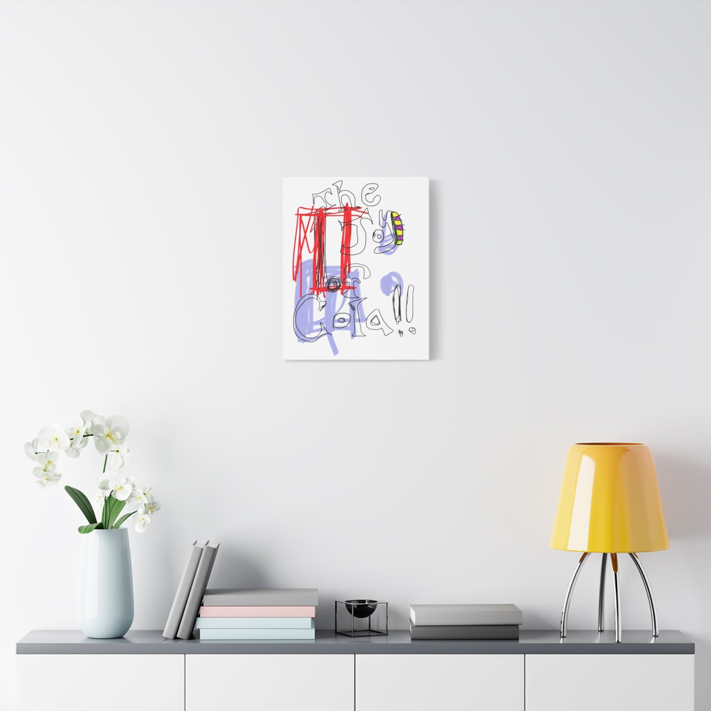 The-Joy-of-Cola.Contemporary-Art-Matte-Canvas.Abstract-Colorful-Layers-And-Lines-And-Soda-Themes.white-wall.