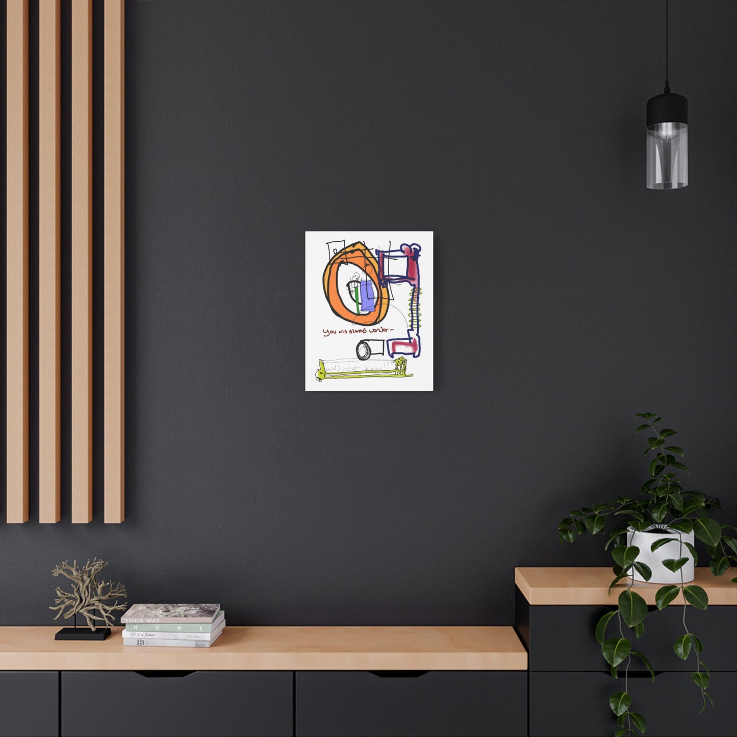 You-Will-Always-Wonder.Contemporary-Art-Matte-Canvas.Abstract-Digital-Drawing.front-view.black-wall.