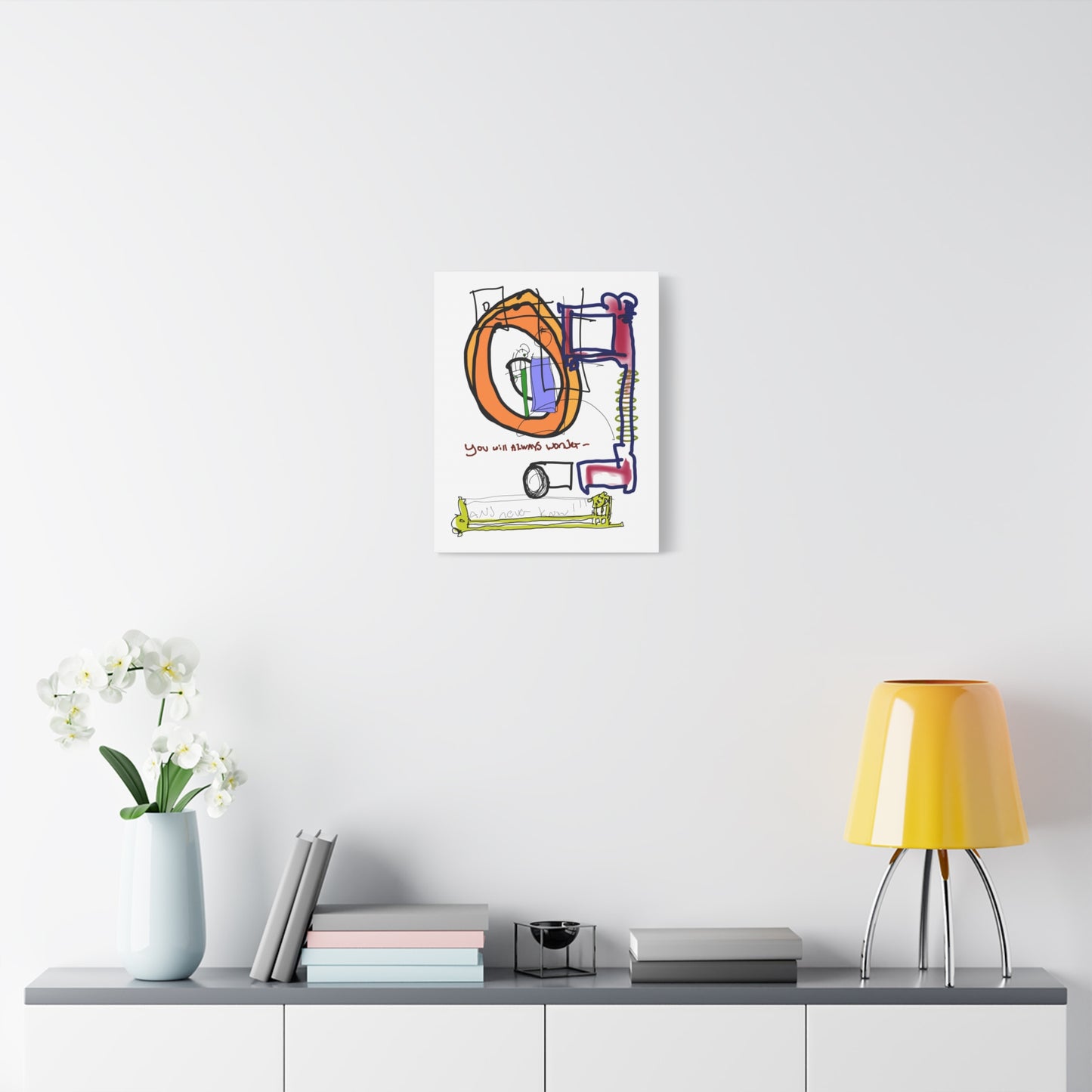 You-Will-Always-Wonder.Contemporary-Art-Matte-Canvas.Abstract-Digital-Drawing.front-view.white-wall.