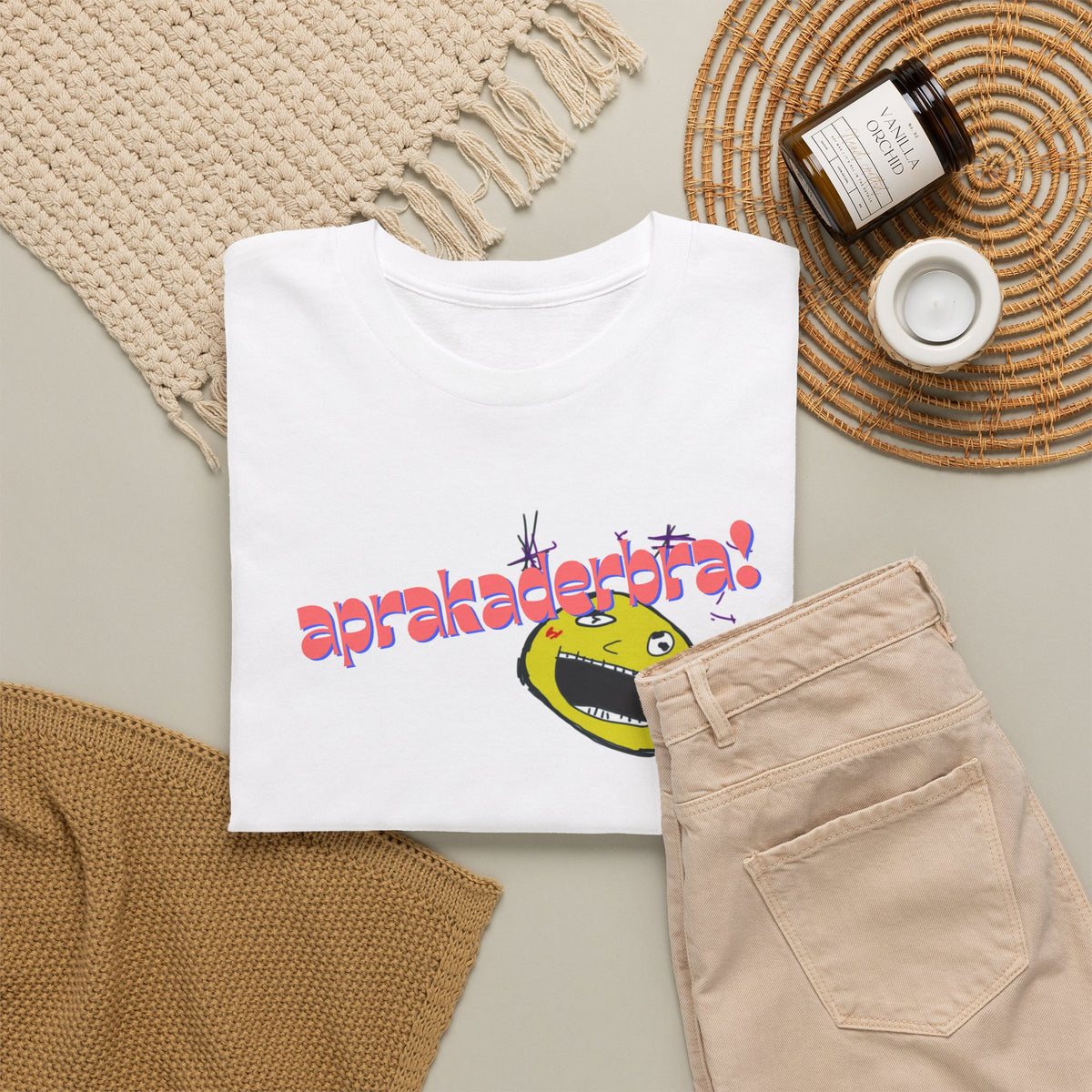 Copy of Aprakaderbra!, Abstract silly Print Unisex Tee, Fun Exciting Clean Design, Unique Nonsensical T-Shirt, Skatewear, Streetwear