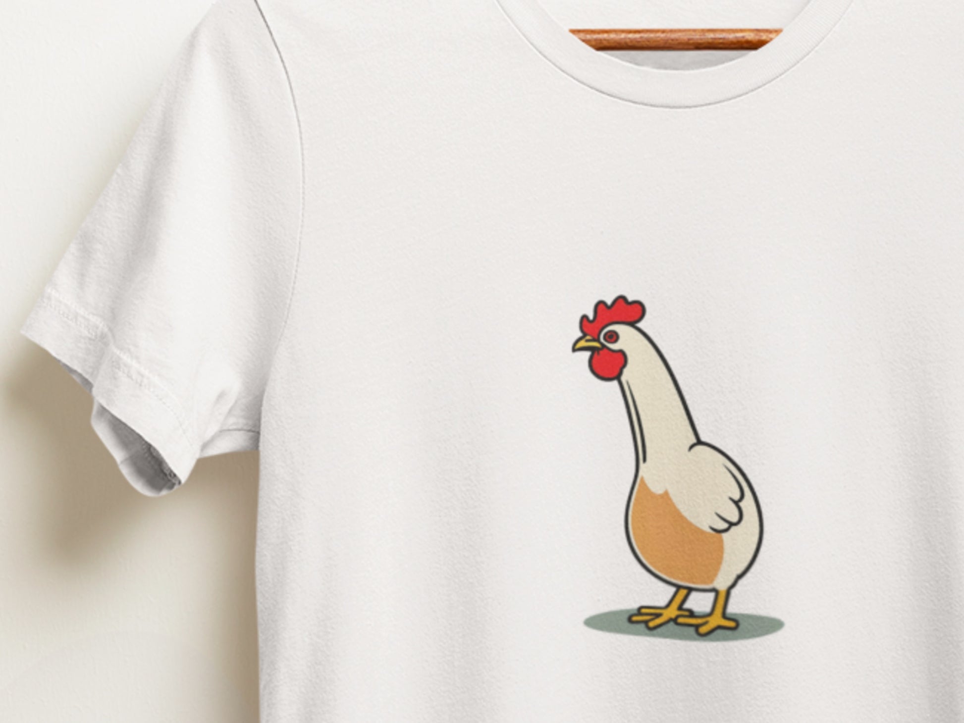 2 Color Rooster White T-Shirt.