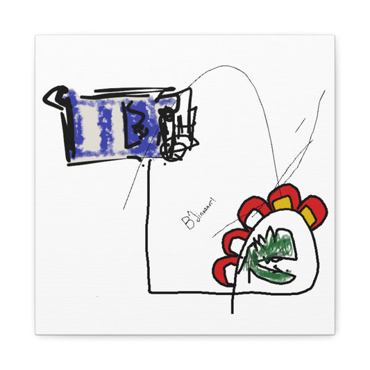 B'dinosaur-Contemporary-Art-Matte-Canvas.Fun-and-Exciting-Abstract-Art!.