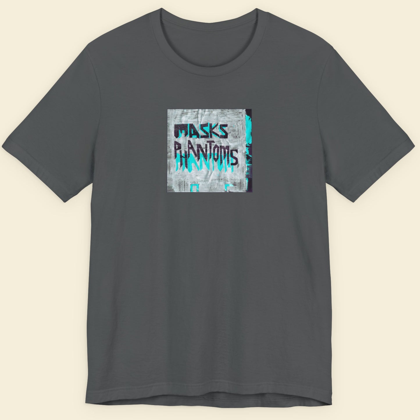 asphalt grey shirt featuring the debut album cover from masks phantoms
