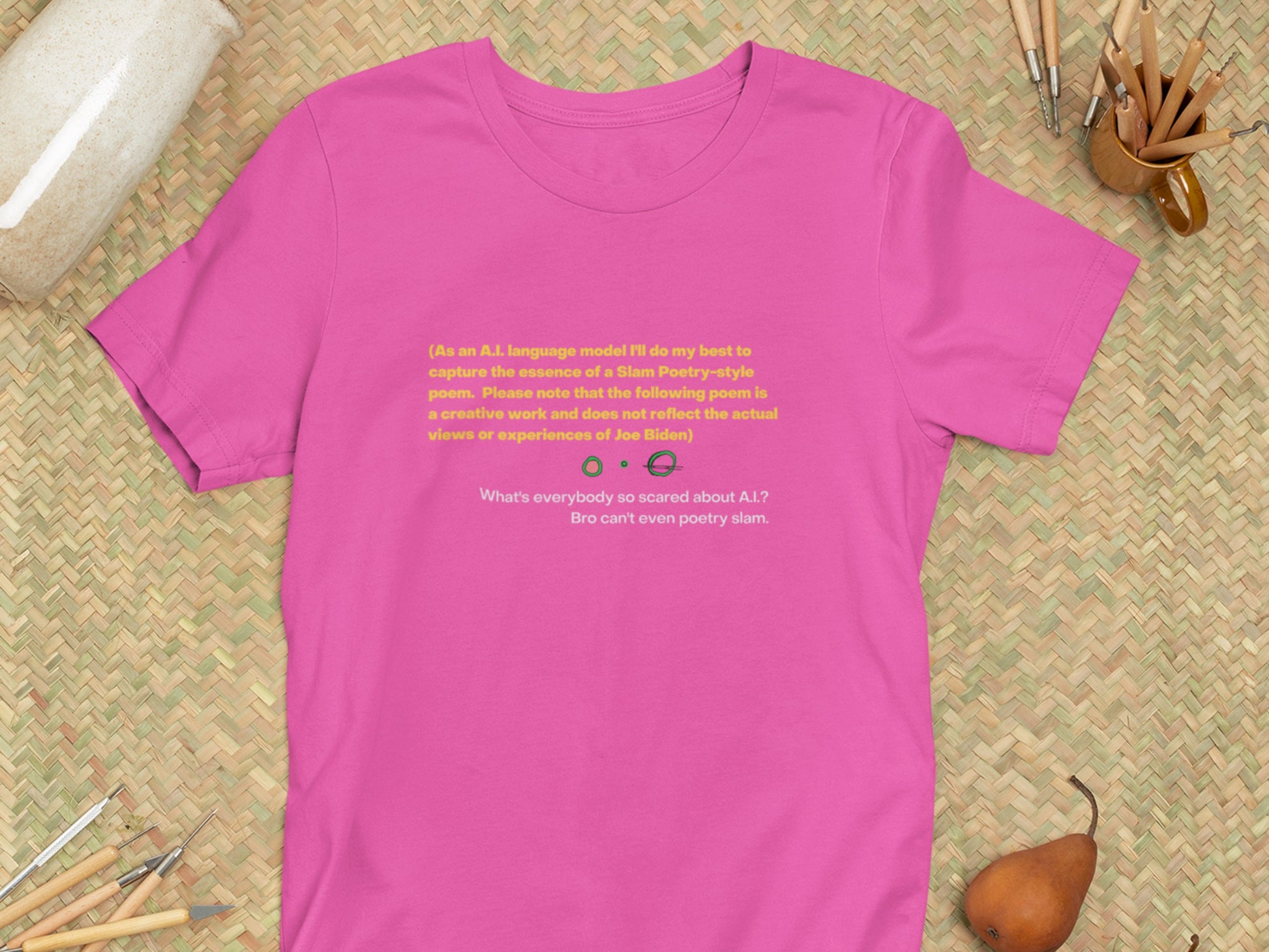 AI Slam Poetry Charity Pink T-Shirt.