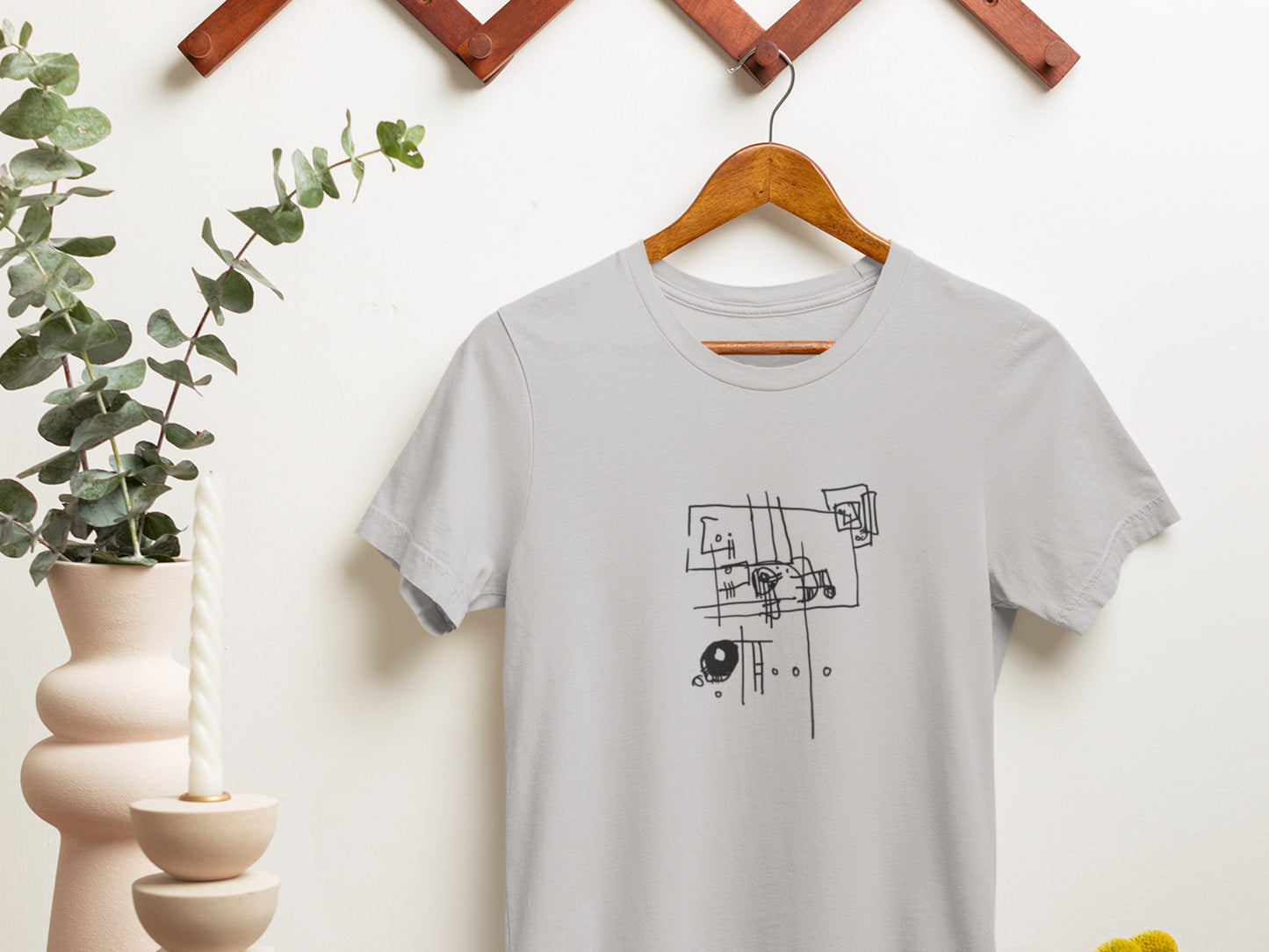 And Abstract Drawing Silver T-Shirt.