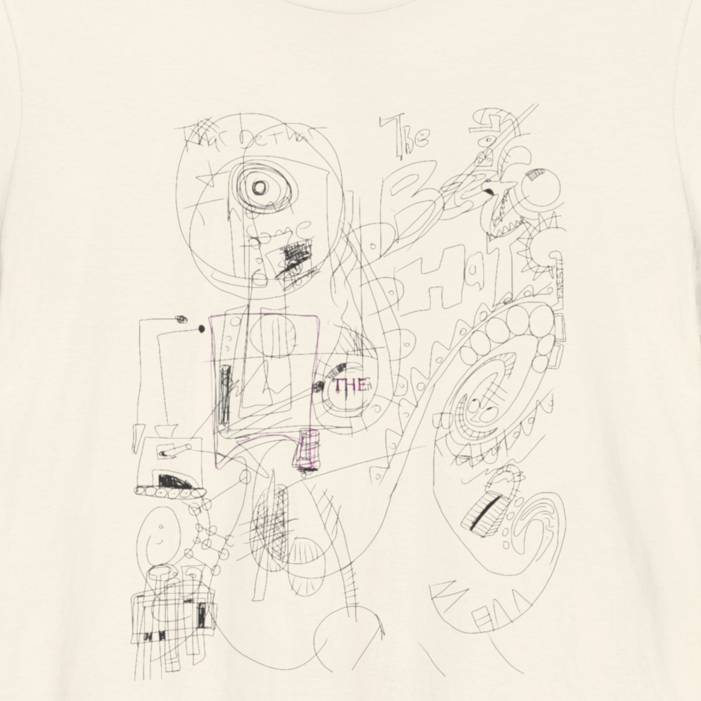Off-White t-shirt with an abstract line drawing.