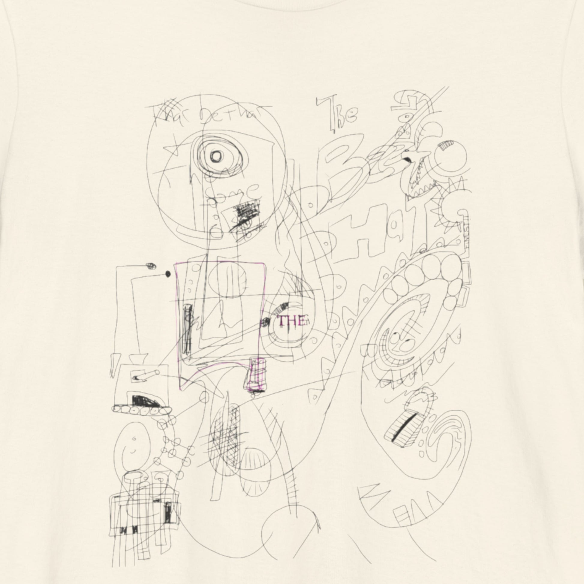 Off-White t-shirt with an abstract line drawing.