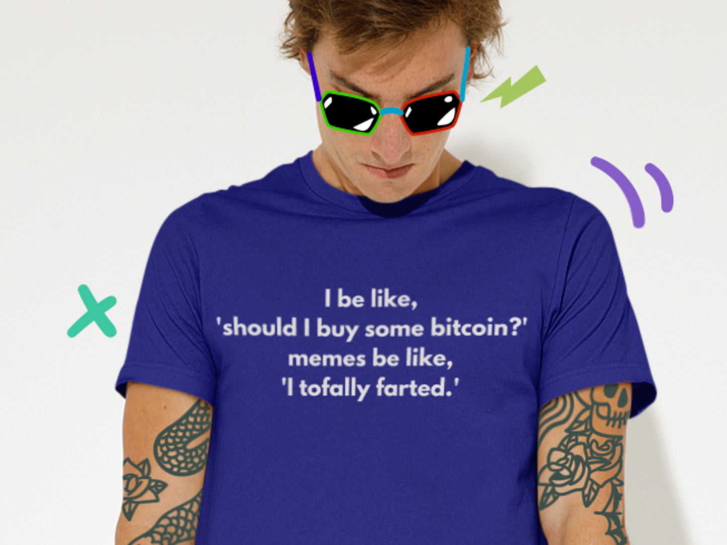 Bitcoin Tofally Farted Meme Navy T-Shirt.