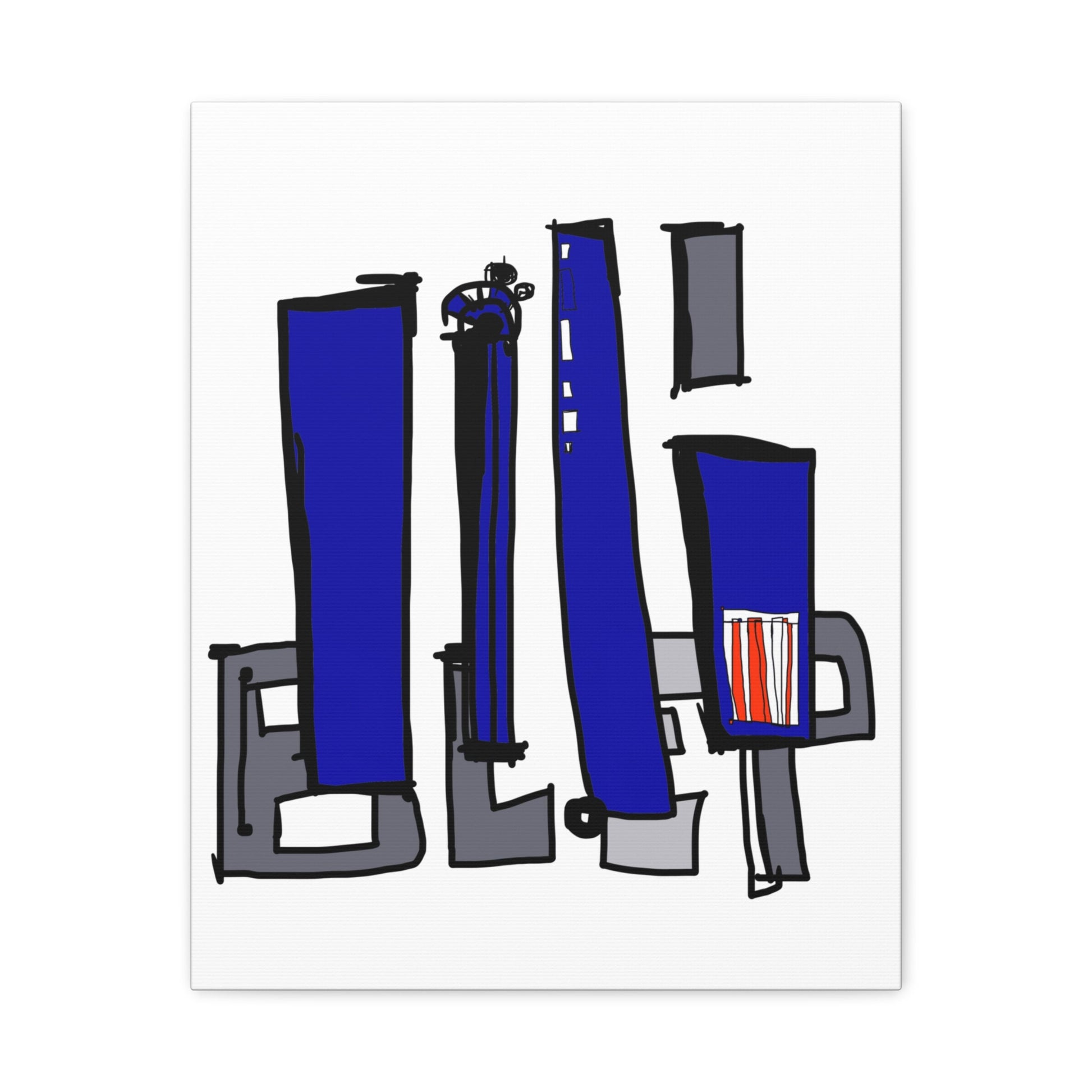 Abstract graffiti style art on a white background.