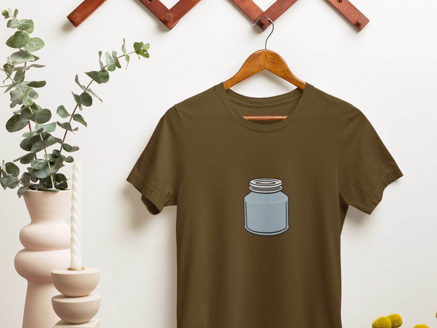 Blue Jar Screwtop Lid Brown T-Shirt.