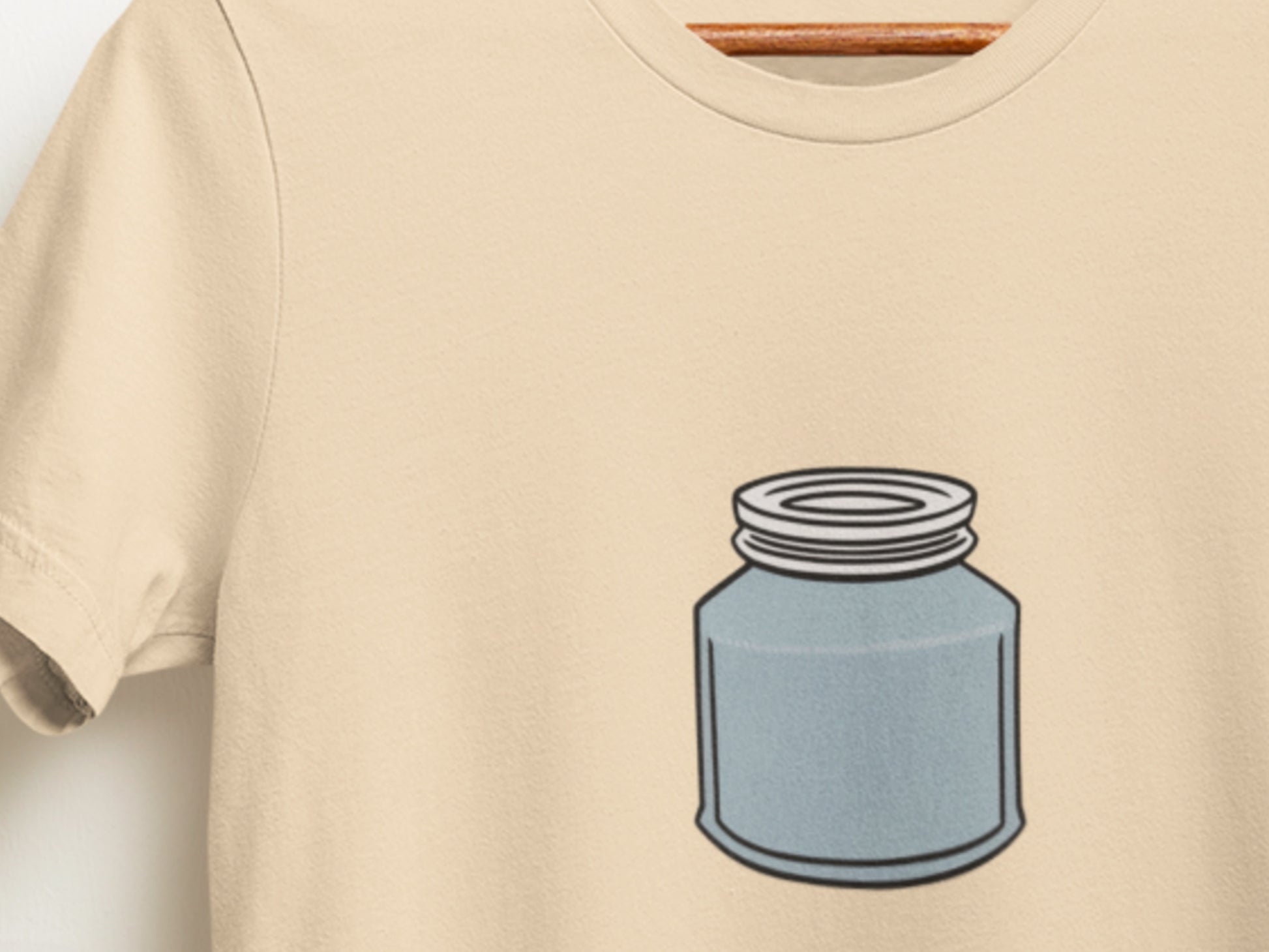 Blue Jar Screwtop Lid Soft Cream T-Shirt.