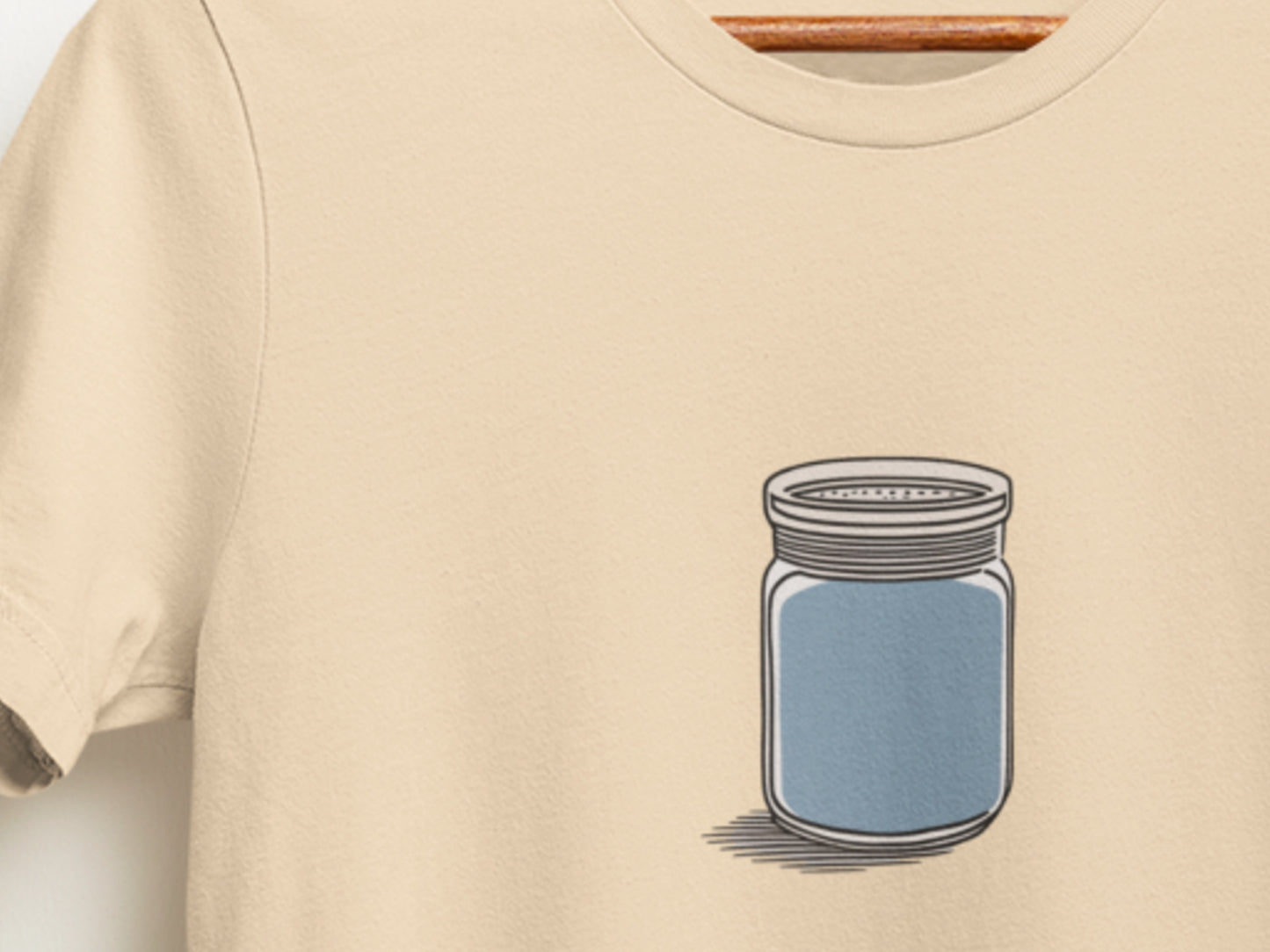 Blue Shaker Soft Cream T-Shirt.