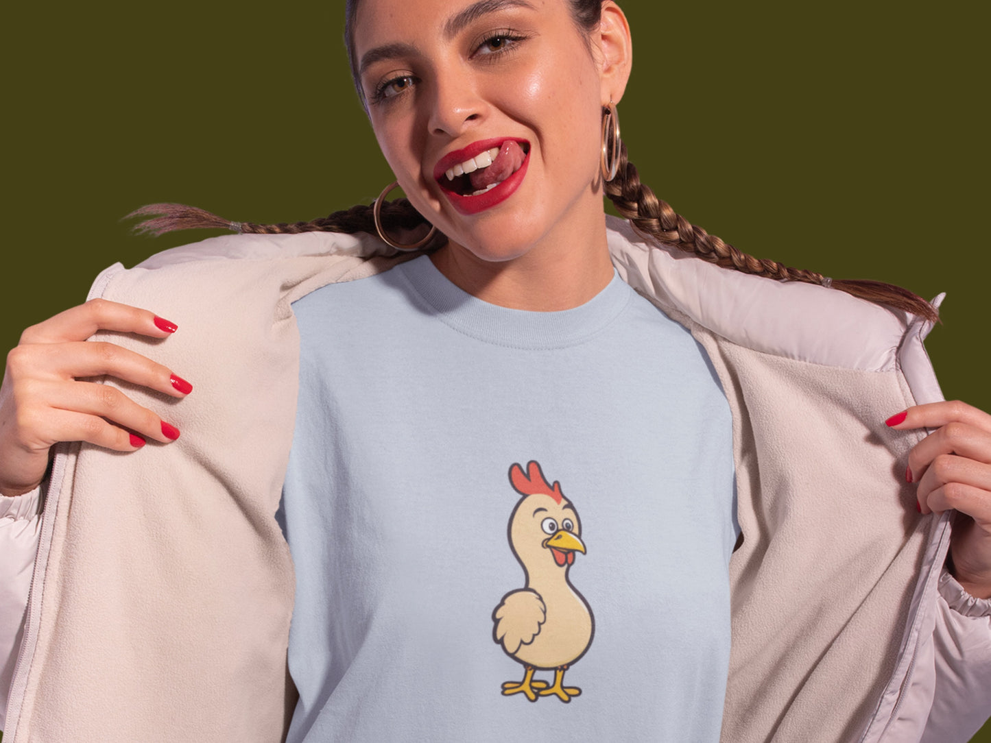 Chicken Goof Light Blue T-Shirt.