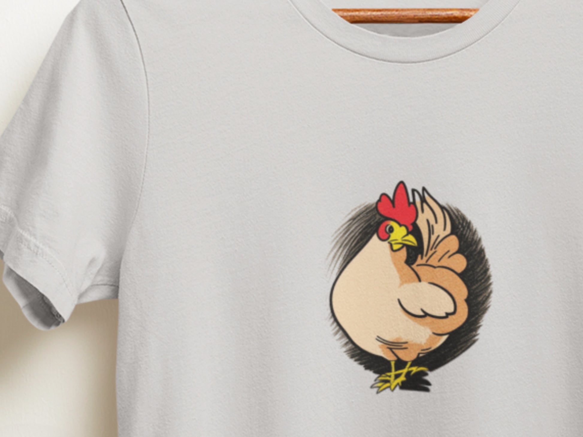 Chicken In Profile Silver T-Shirt.