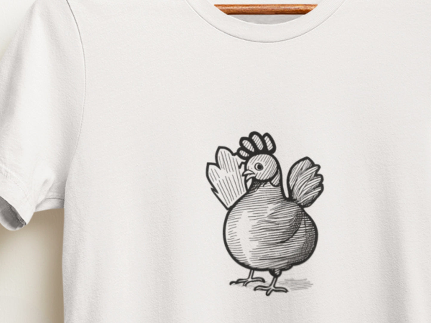 Chicken Look White T-Shirt.