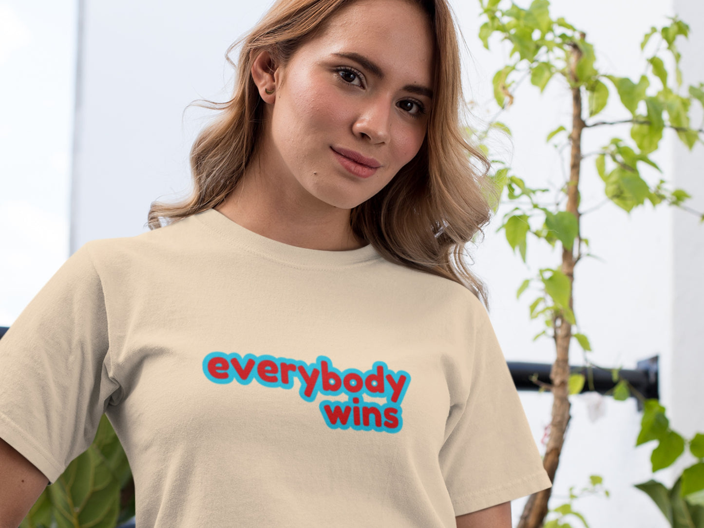 Everybody Wins Soft Cream T-Shirt.