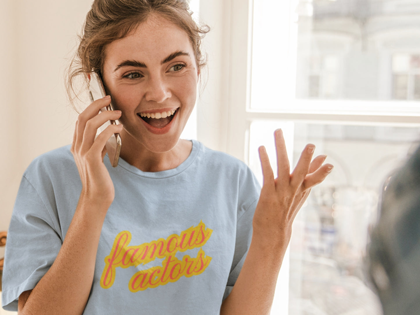 Famous Actors Baby Blue T-Shirt.