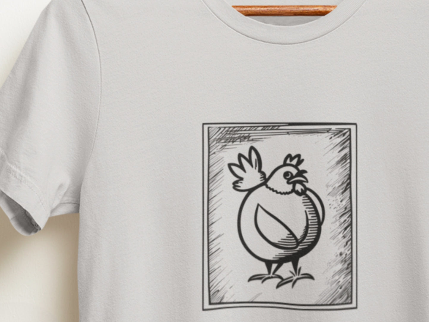 Framed Chicken Silver T-Shirt.