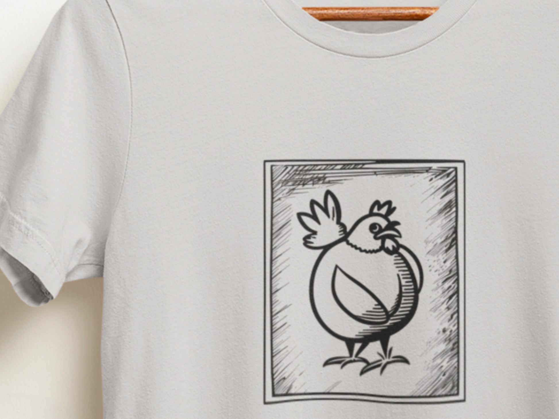 Framed Chicken Silver T-Shirt.