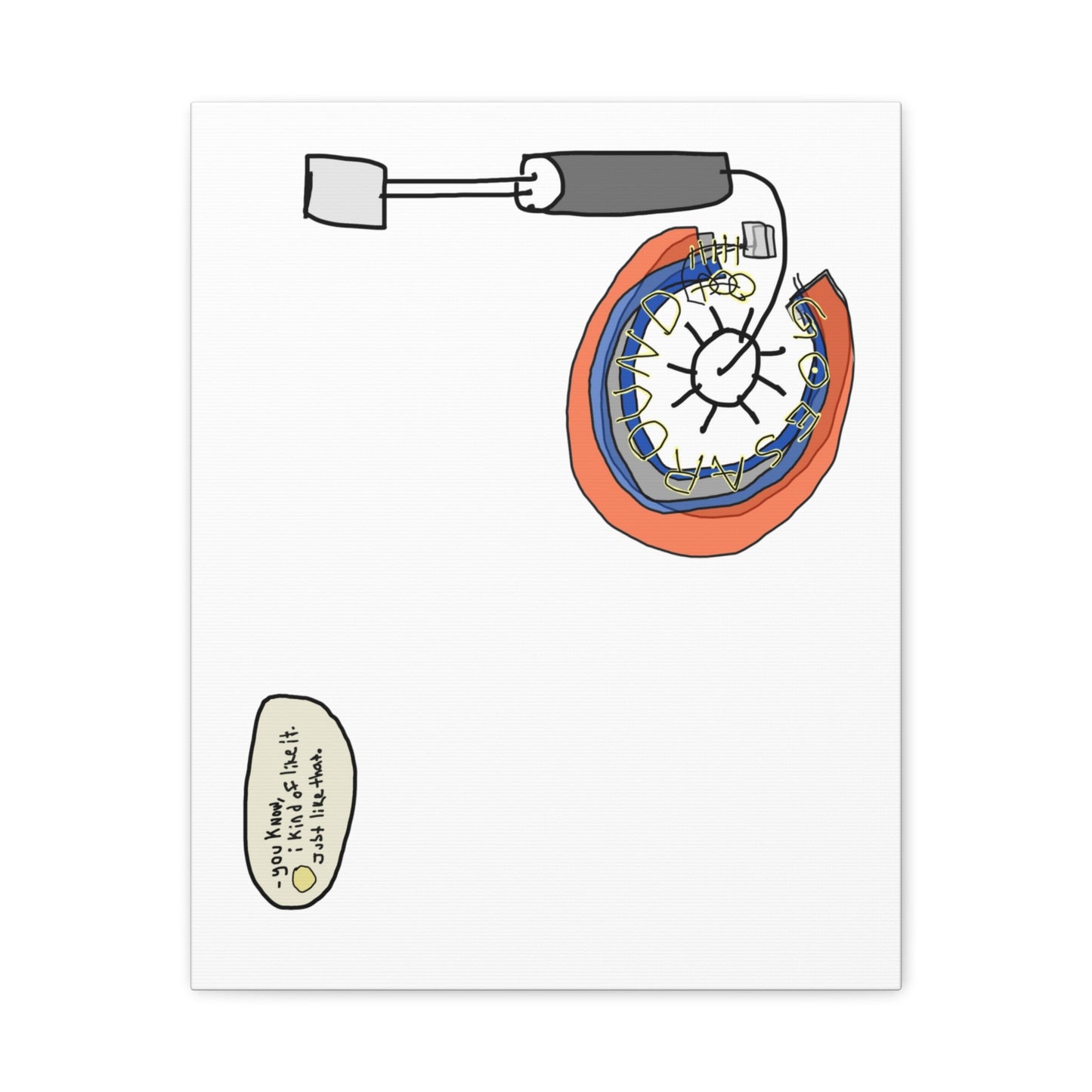 Illustration of something that looks like a clock being repaired with a screwdriver on a white background.