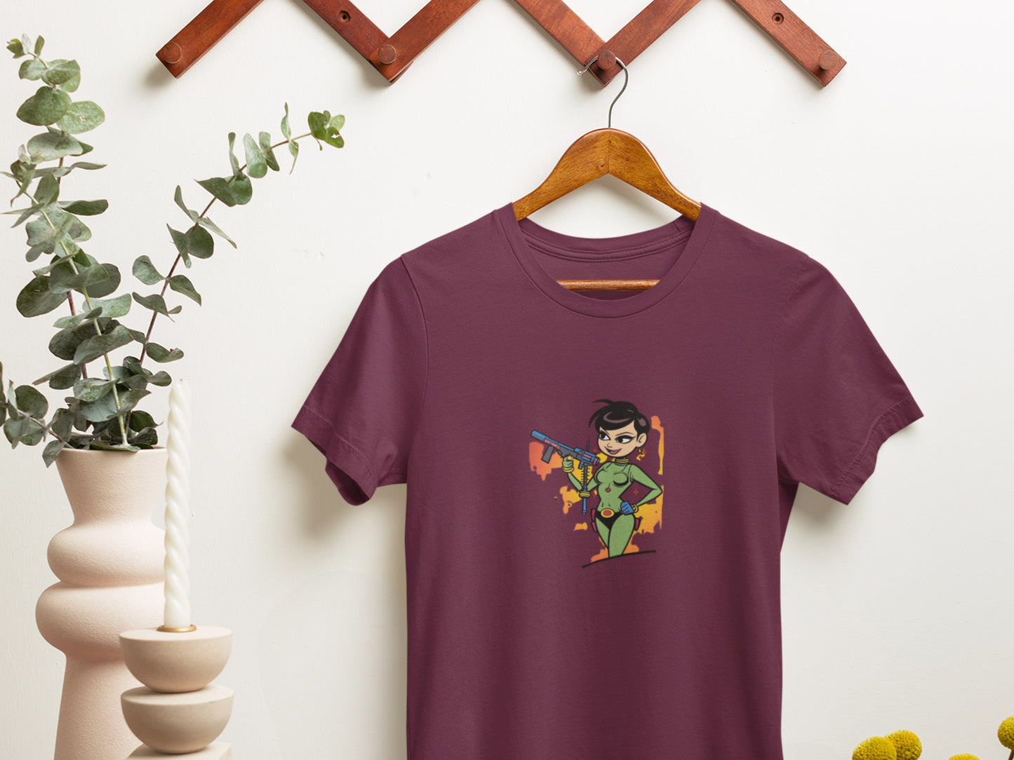 Greeny Maroon T-Shirt.