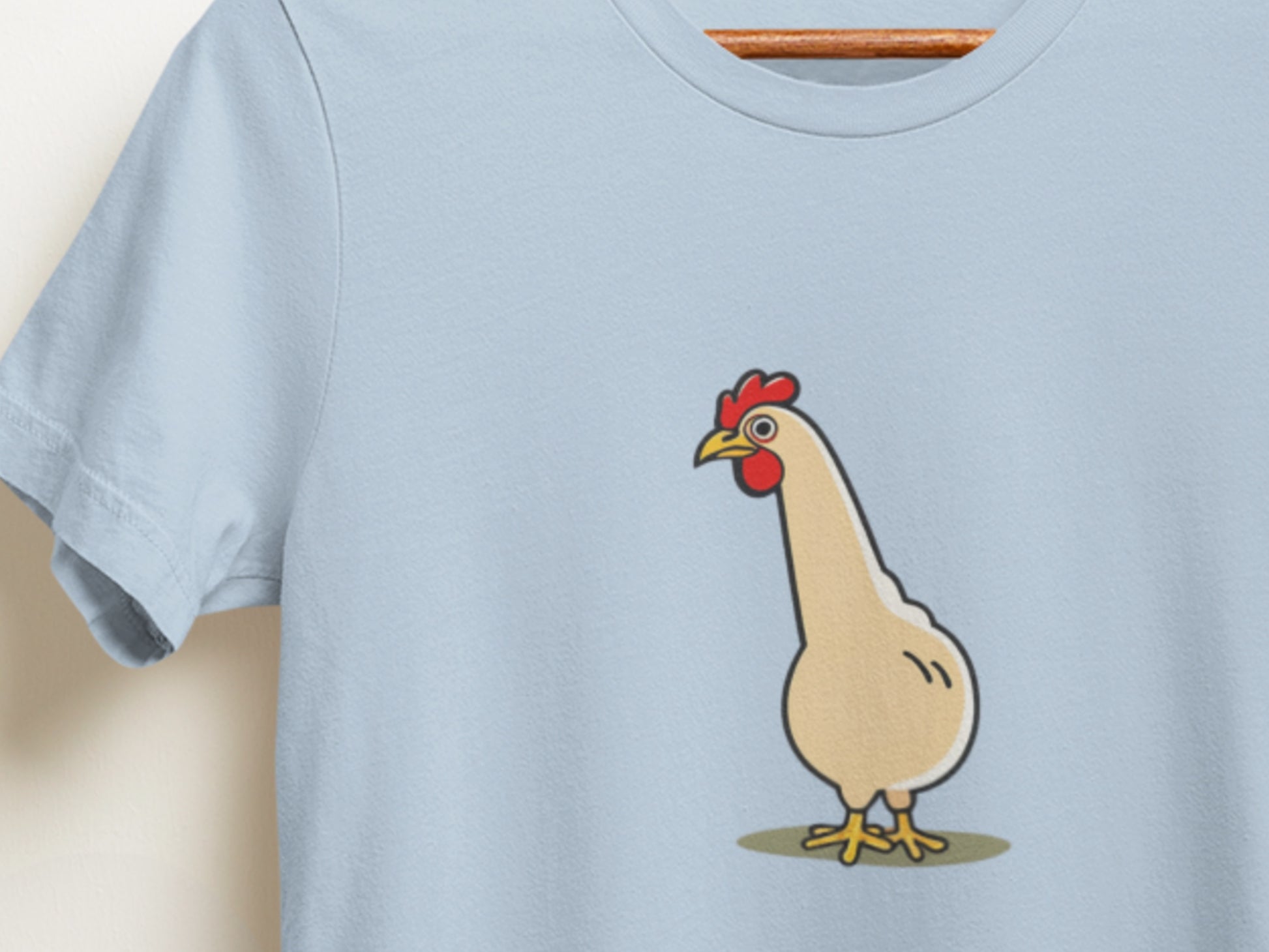 Long Neck Chicken Baby Blue T-Shirt.