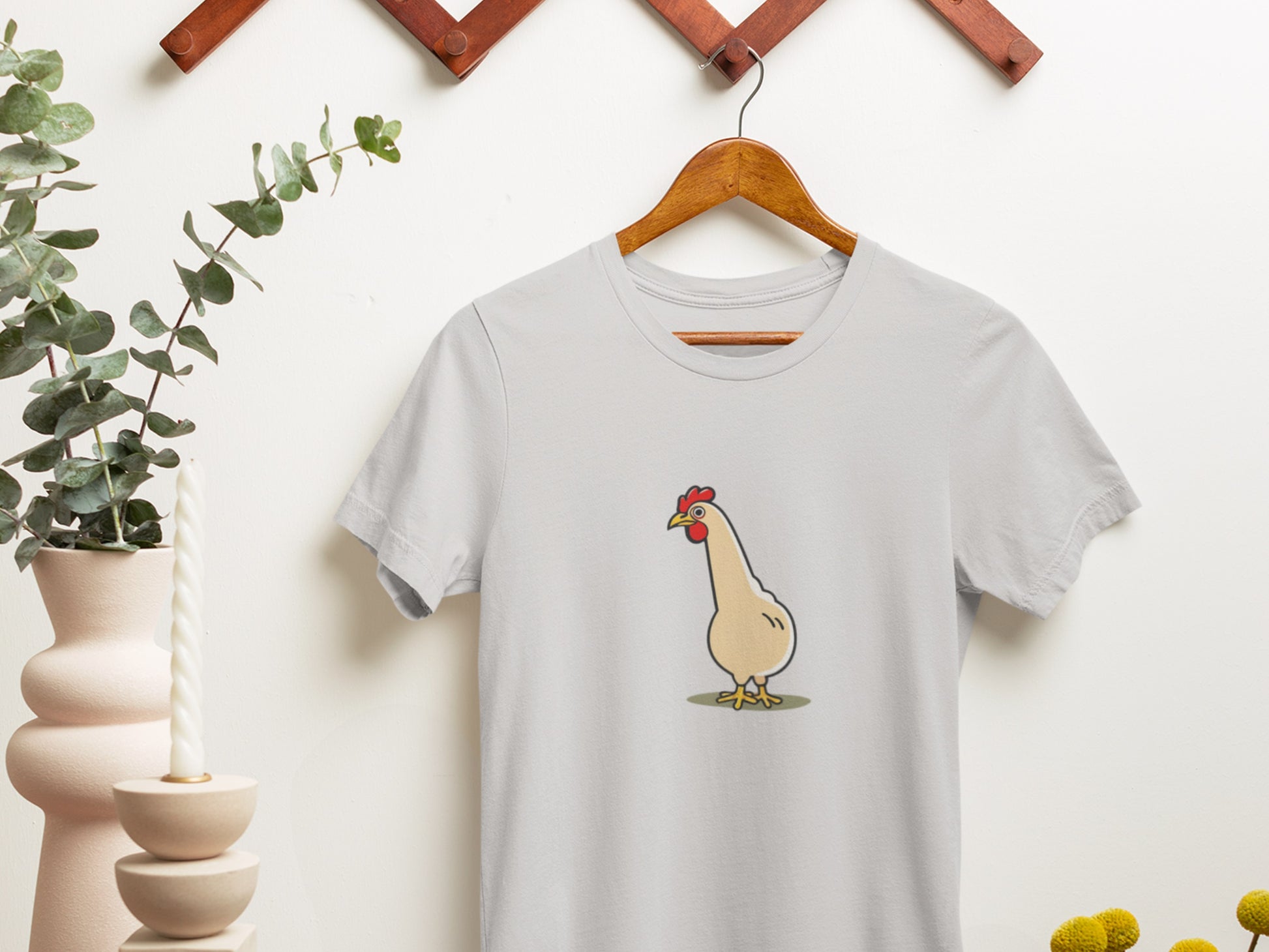 Long Neck Chicken Silver T-Shirt.