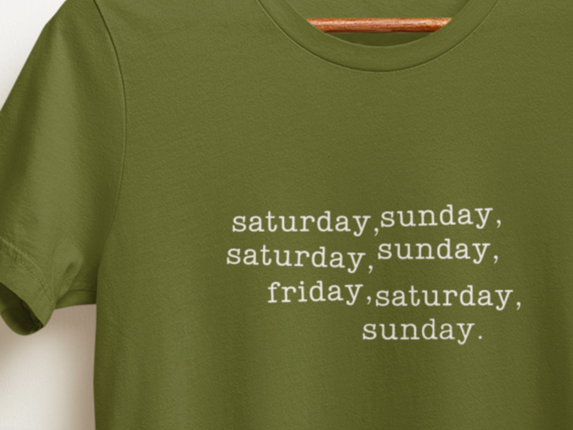 Long Weekend Olive T-Shirt.