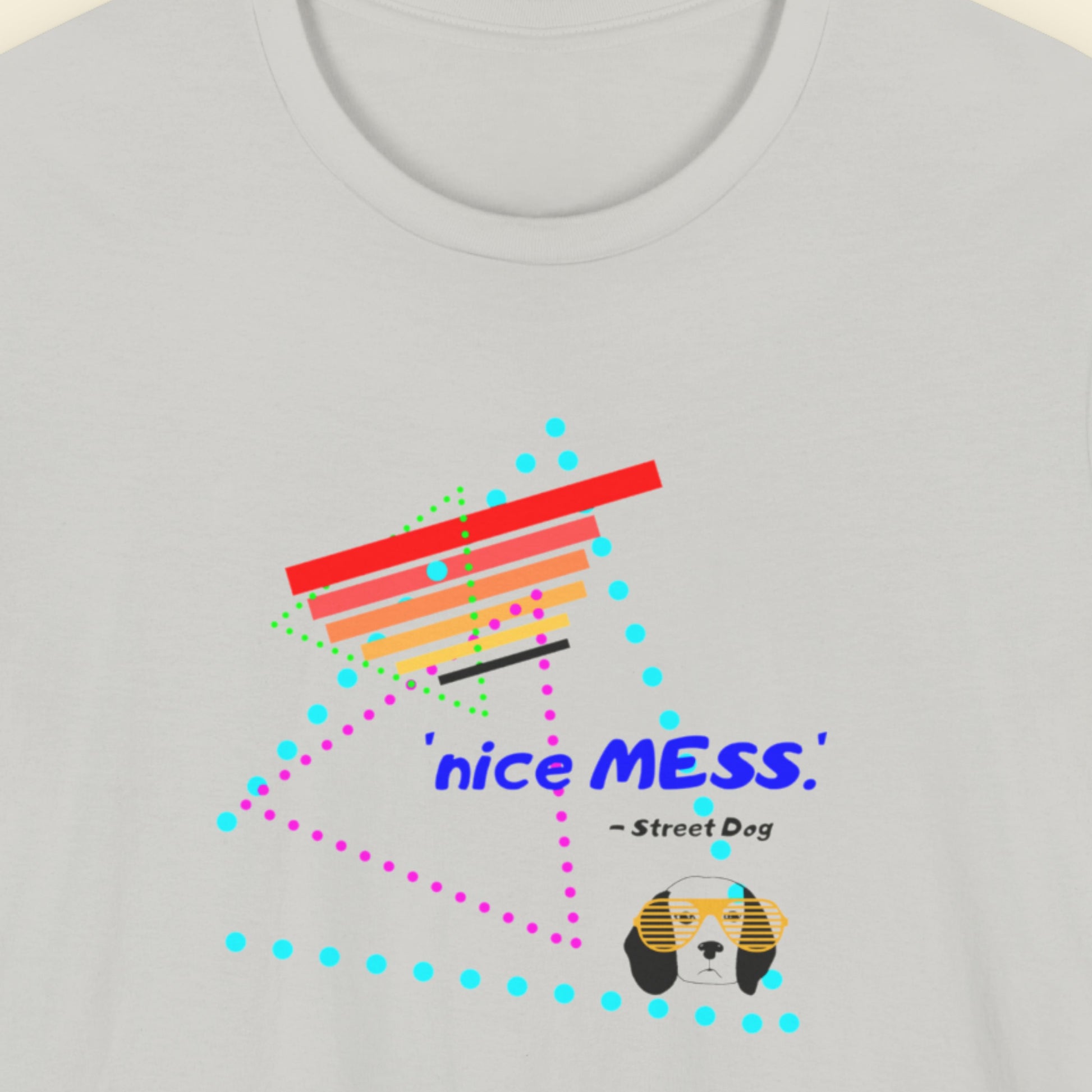 Light grey t-shirt with a 90's era Street Dog design.