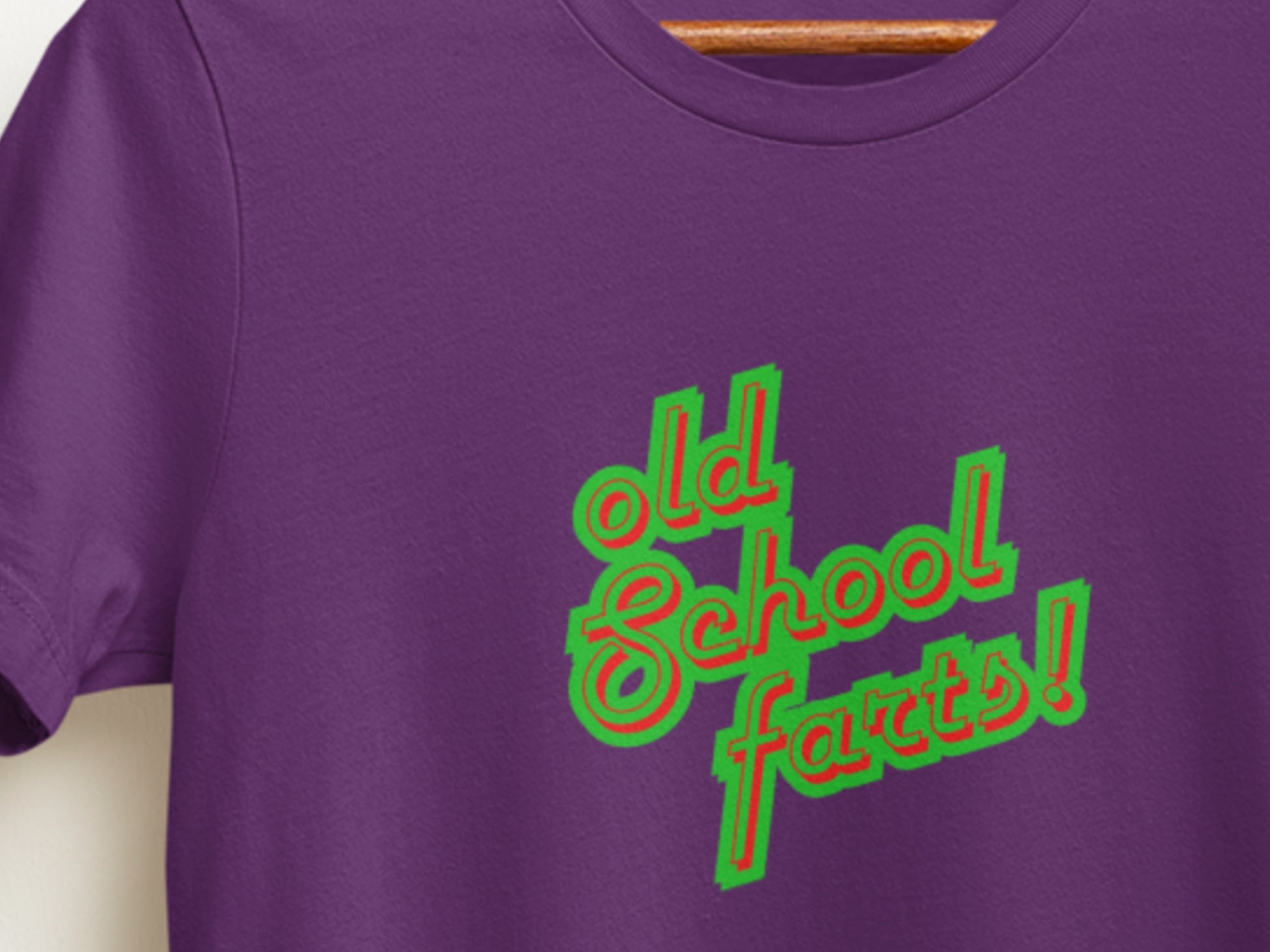 Old School Farts! Purple T-Shirt.