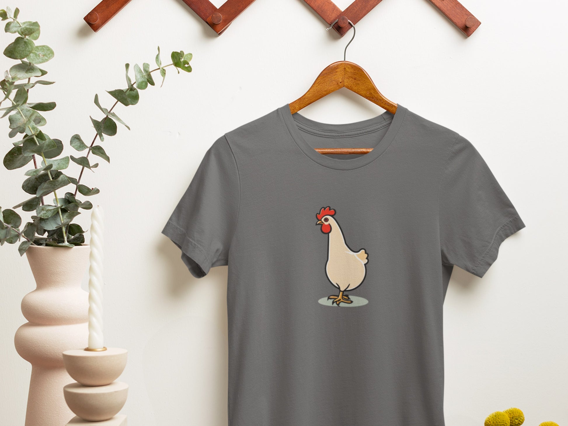 Rooster With Tail Asphalt T-Shirt.