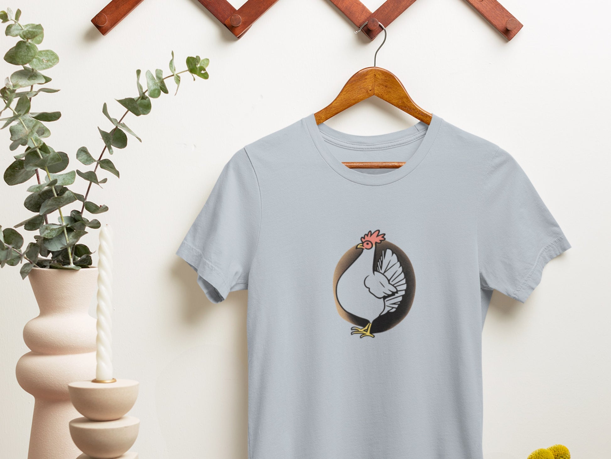 See Through Chicken Light Blue T-Shirt.