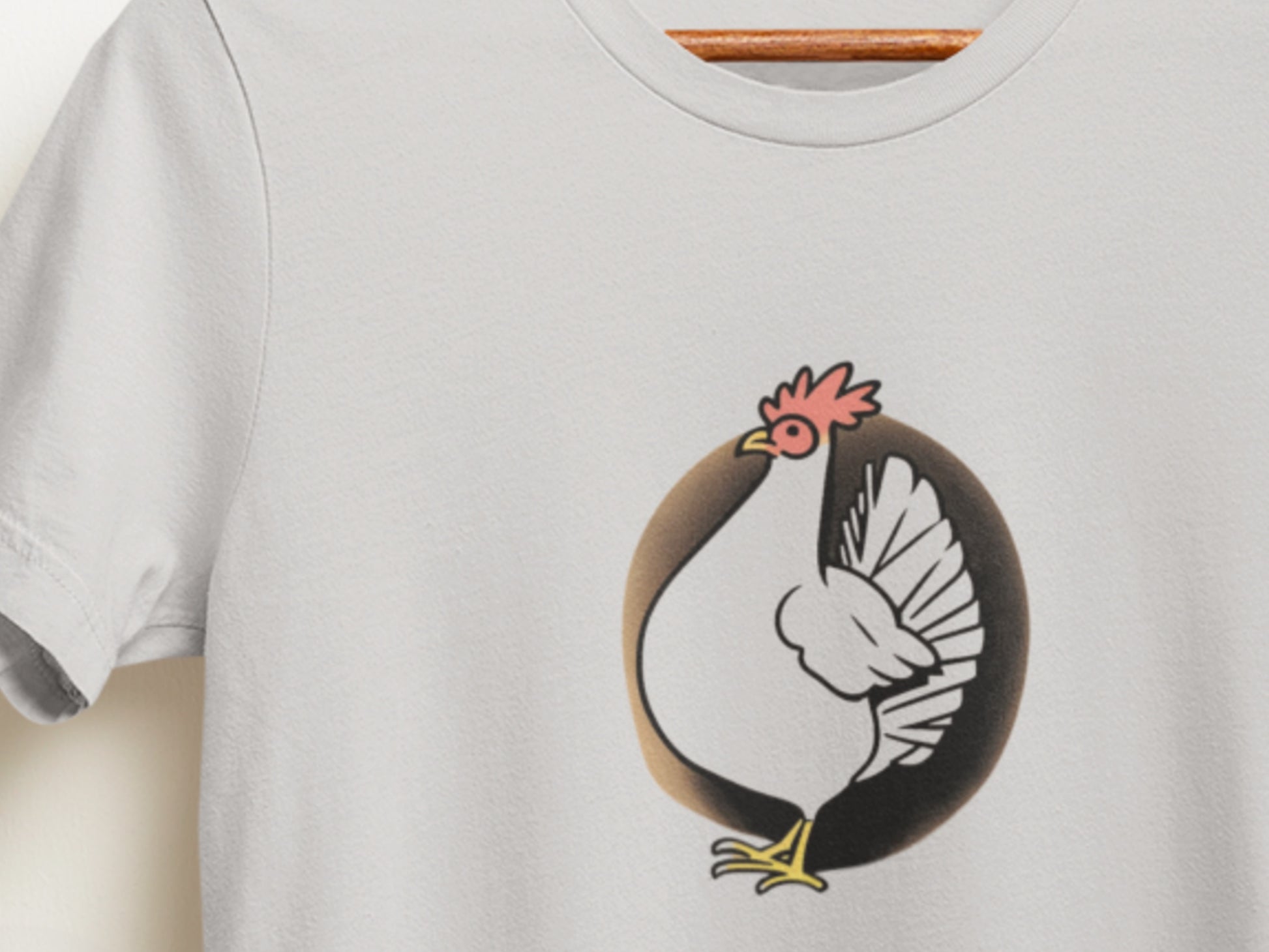 See Through Chicken Silver T-Shirt.