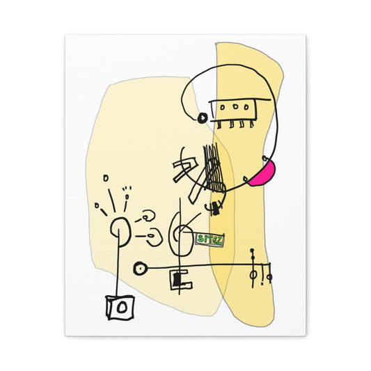 Abstract drawing on a white canvas.