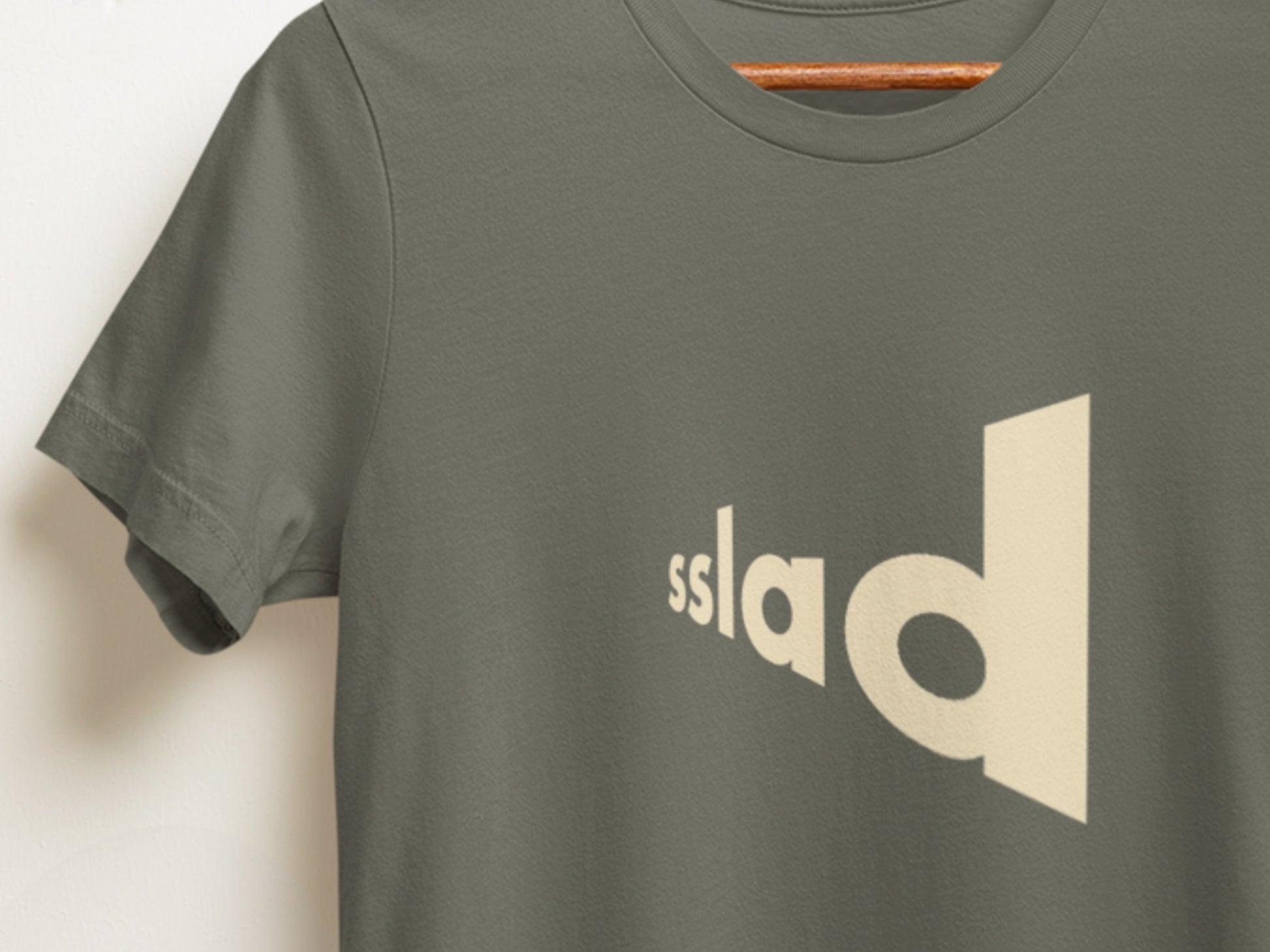 Sslad, Beige Army T-Text Shirt.