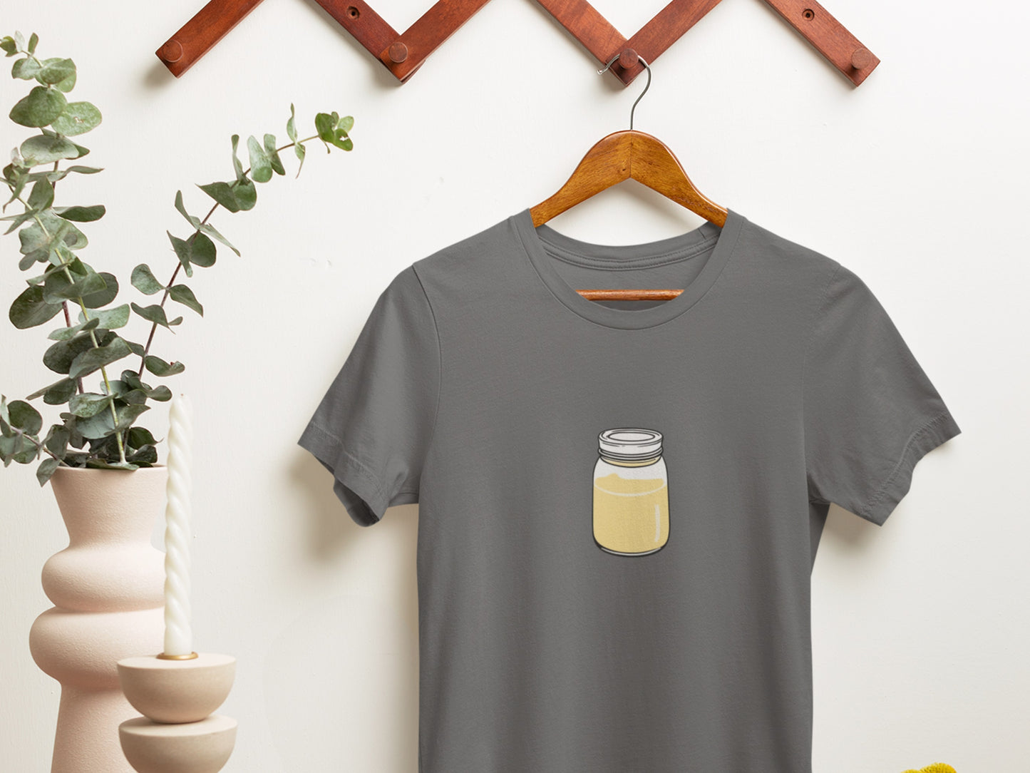 Swirling Yellow Jar Asphalt T-Shirt.