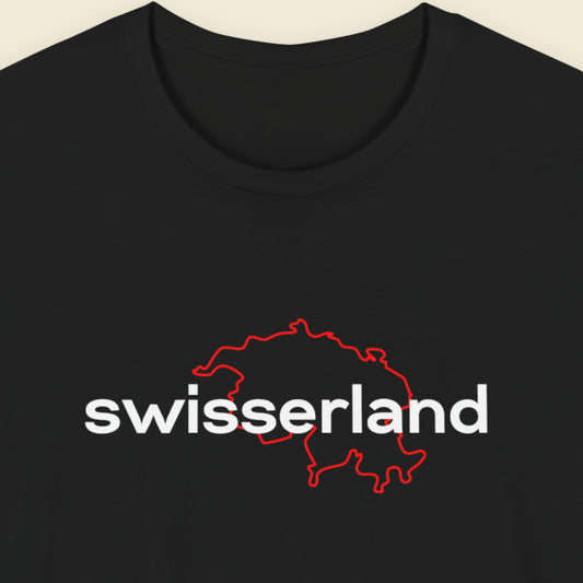Black t-shirt with humorous text on a beige background.