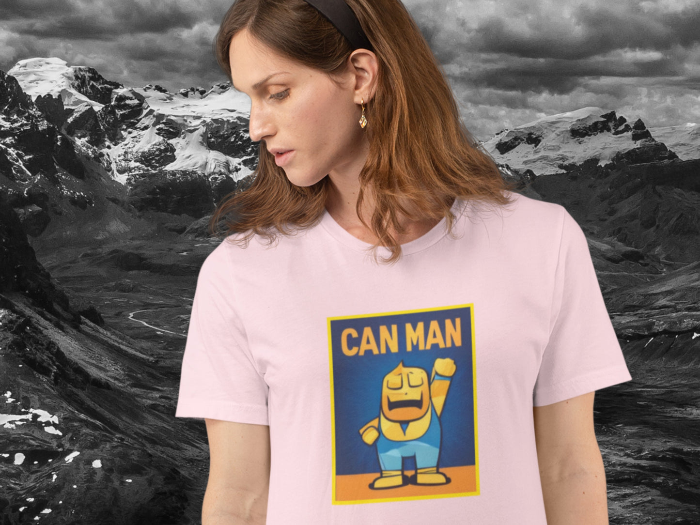 Can Man Weird Pants Pink T-Shirt.