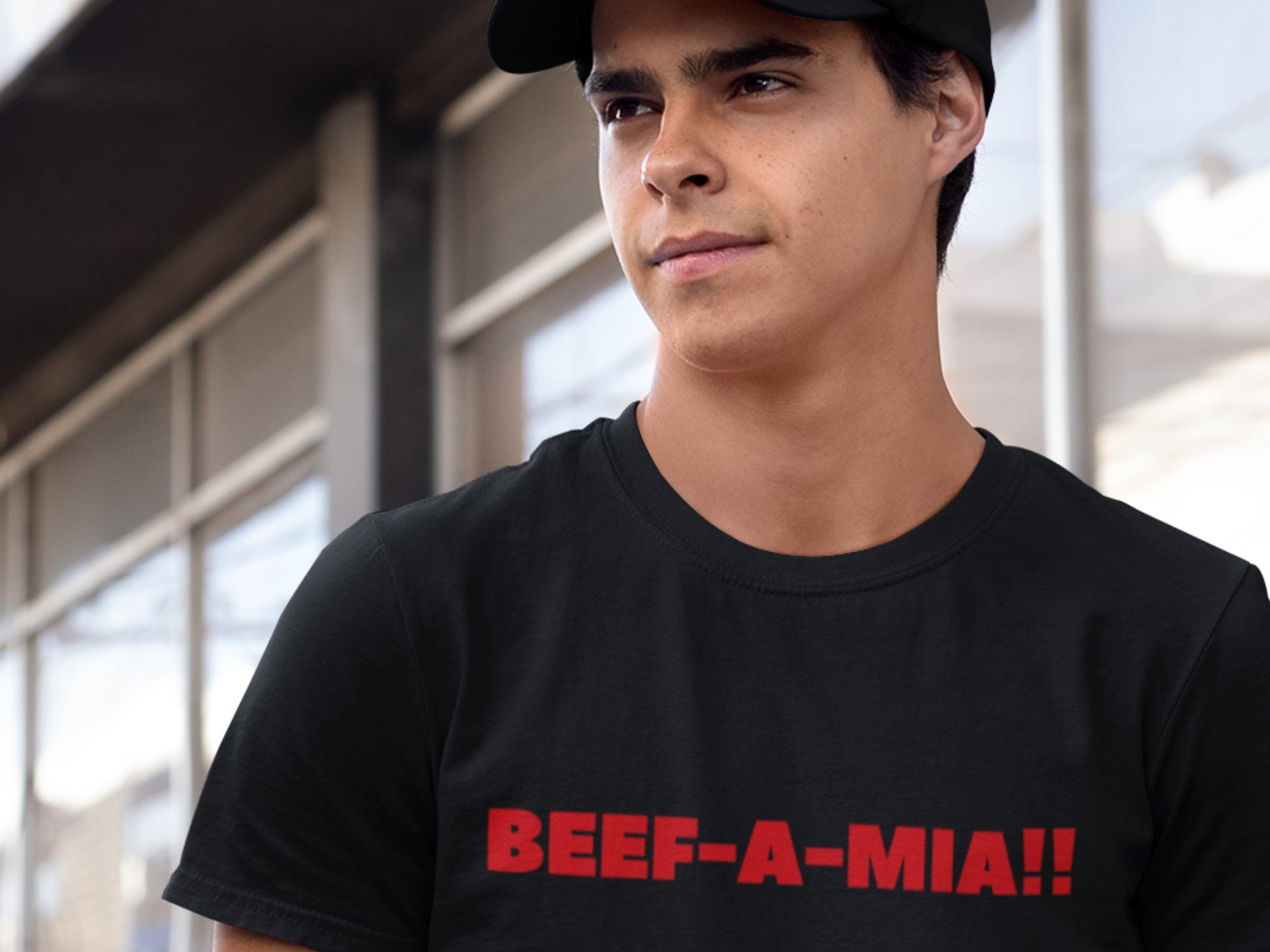 Beef-A-MIA!! Black T-Shirt.