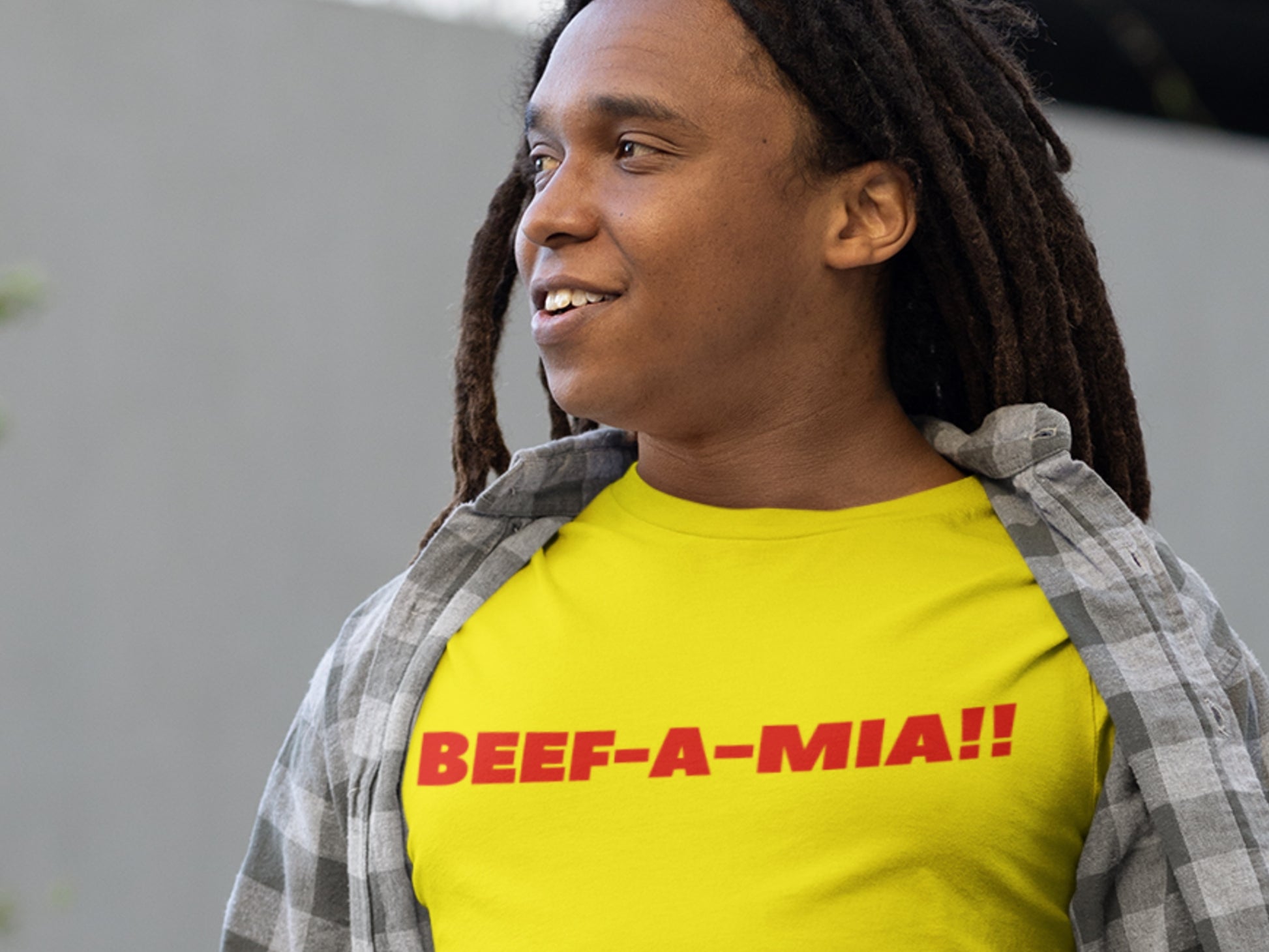 Beef-A-MIA!! Yellow T-Shirt.