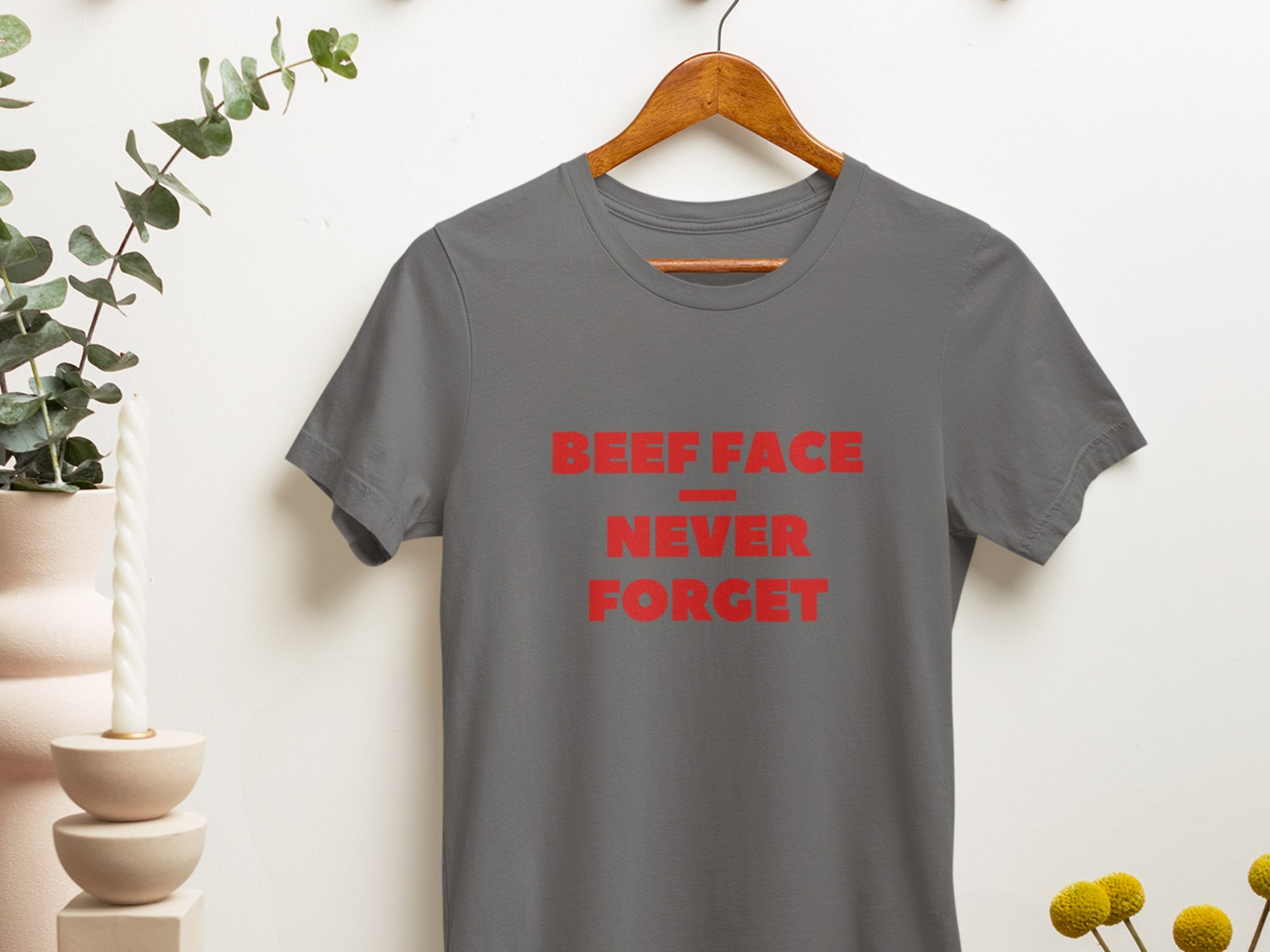 Beef Face - Never Forget Asphalt T-Shirt.