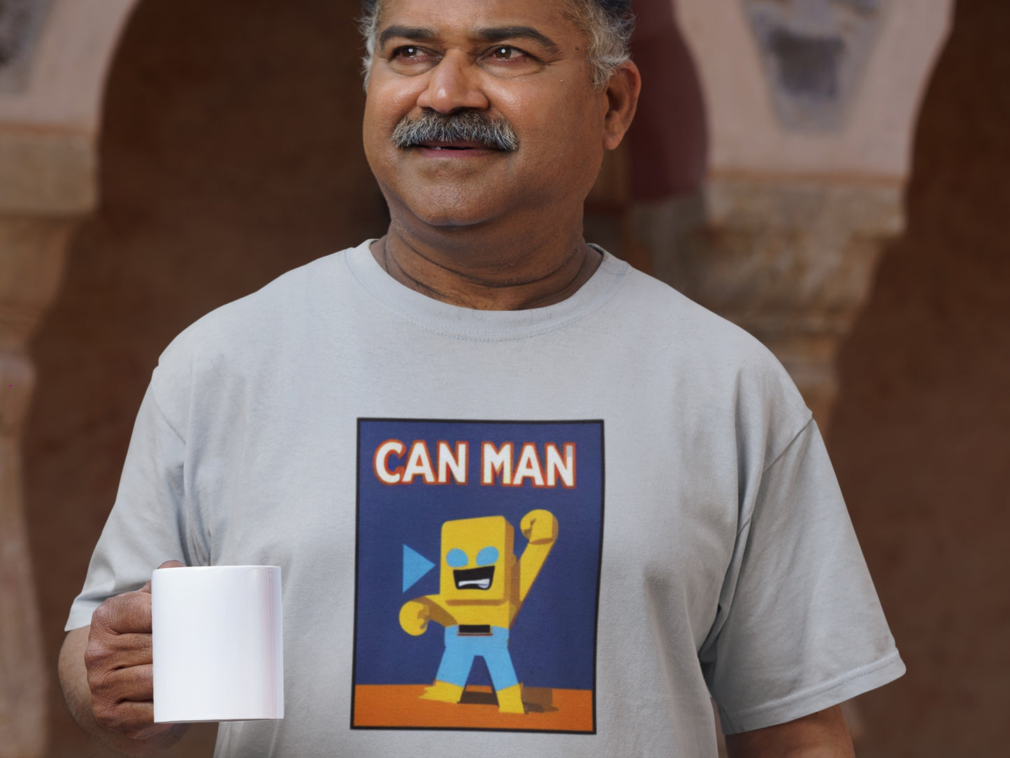 Can Man Boxface Silver T-Shirt.