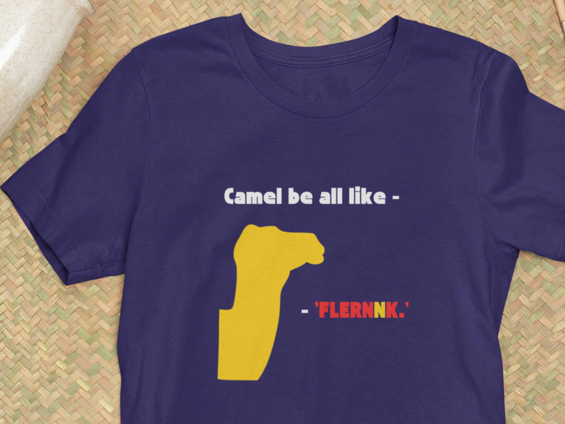 Camel Be All Like - 'Flernnk.' Navy T-Shirt.