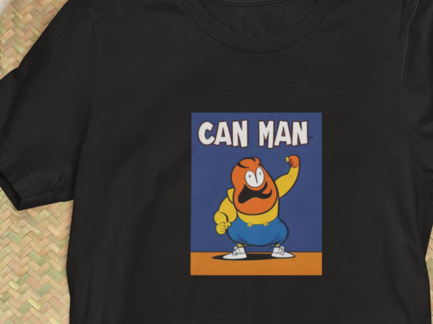 Can Man Patrick Black T-Shirt.