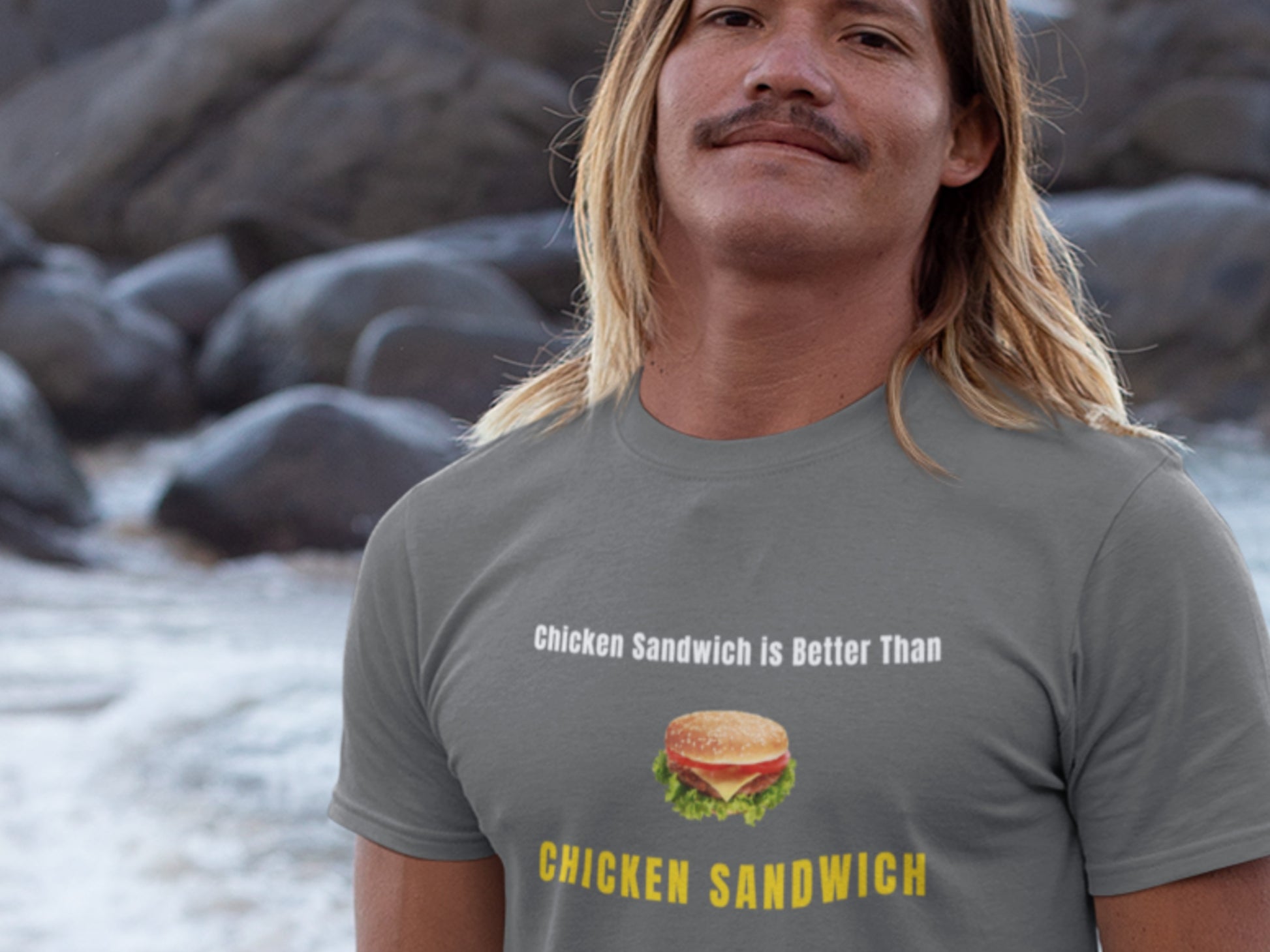 Chicken Sandwich Is Better Than Chicken Sandwich Asphalt T-Shirt.