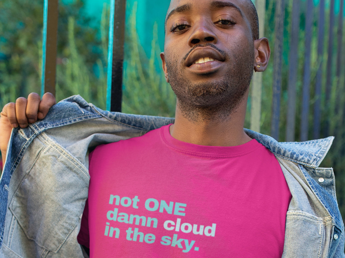 Not ONE Damn Cloud In The Sky. Charity Pink T-Shirt.